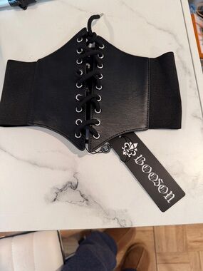 Black Lace-Up Corset Belt waist size24-26